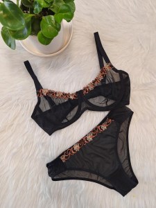 ست مشکی تمام تور پرسی انوشه سایز 75