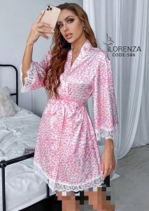 لباس خواب کد 586 ربدوشامبر صورتی