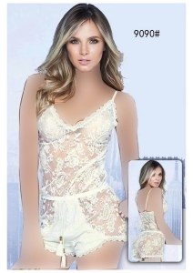 لباس خواب اورال شورتی کد 9090 رنگ سفید