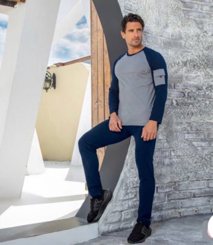 بلوز شلوار سویکس مردانه کد 2097 رنگ طوسی سورمه ای سایز2XL